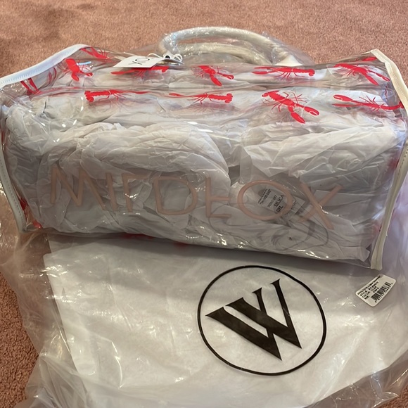 Wildfox clear lobster tote bag carry on beach pool cruise work play carryall bag - Picture 5 of 5